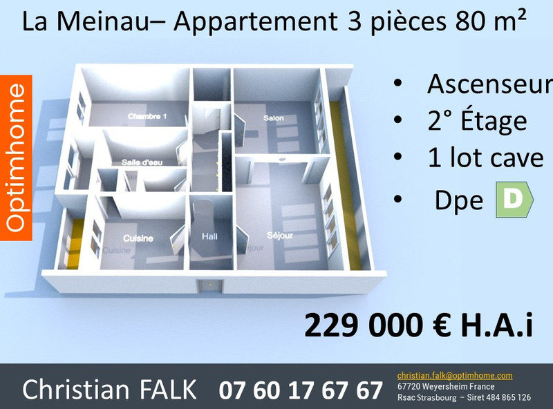 Appartement 3 pièces 80 m² Hohwart