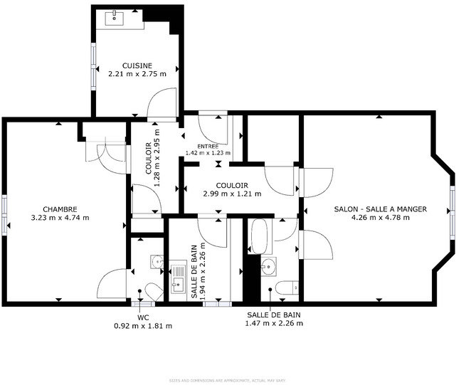 Appartement 3 pièces 58 m²