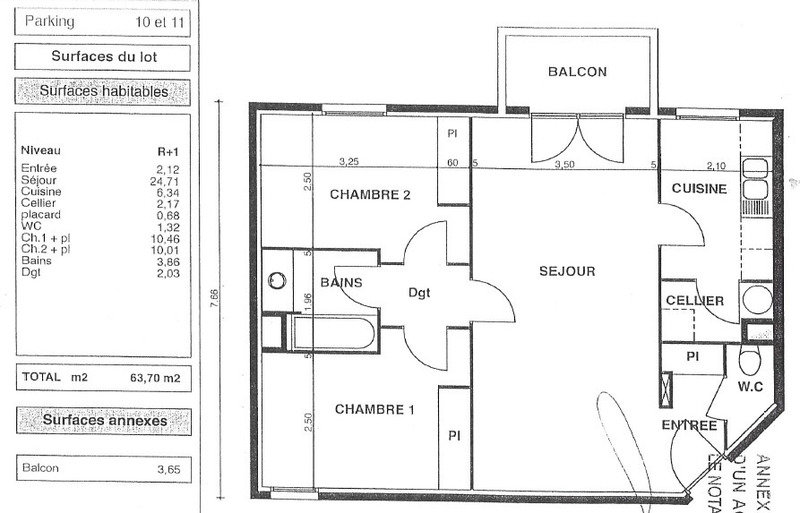 Appartement 3 pièces 64 m² Saucats