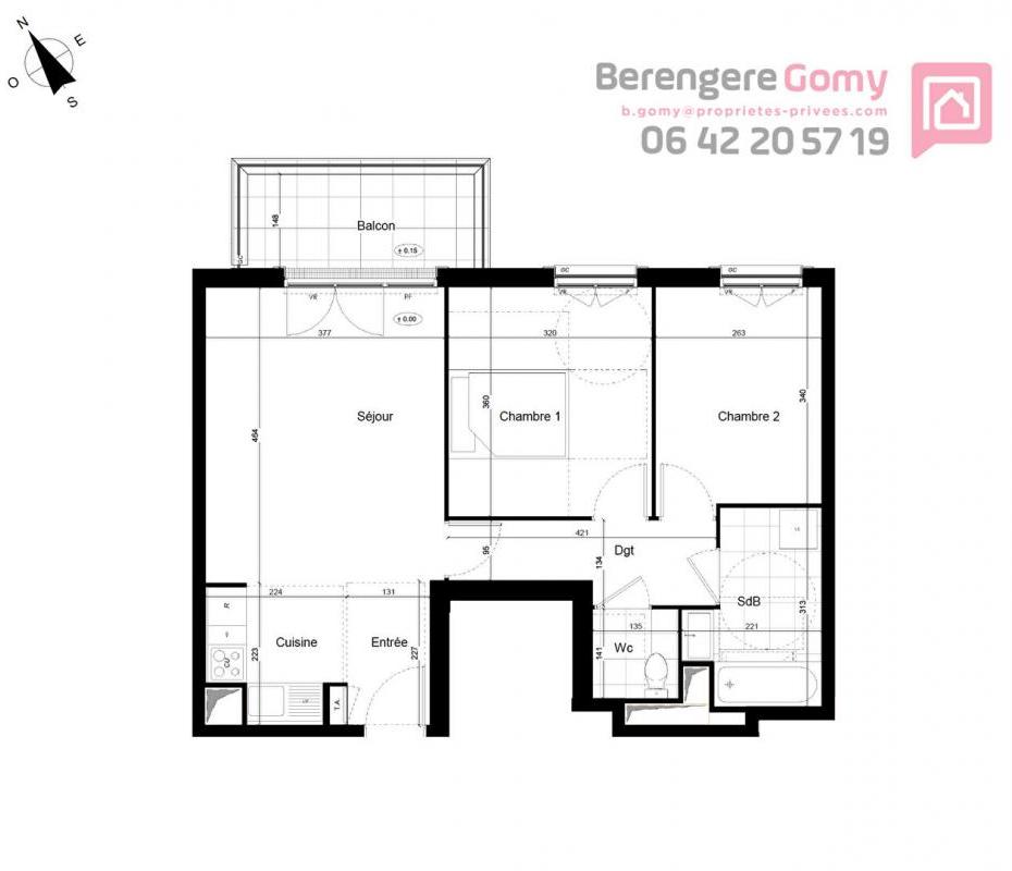 Appartement 3 pièces 57 m²