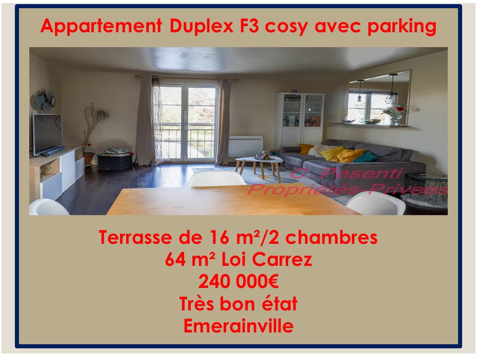 Appartement 3 pièces 64 m² Émerainville