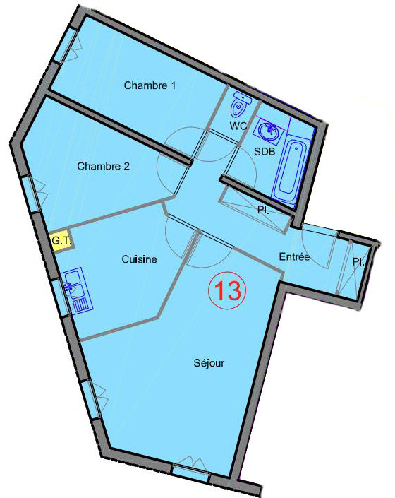 Appartement a louer clamart - 3 pièce(s) - 59 m2 - Surfyn