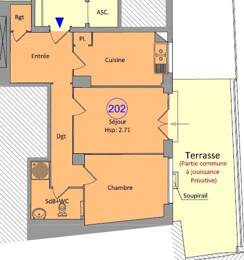 Appartement 2 pièces 52 m² lyon 7eme