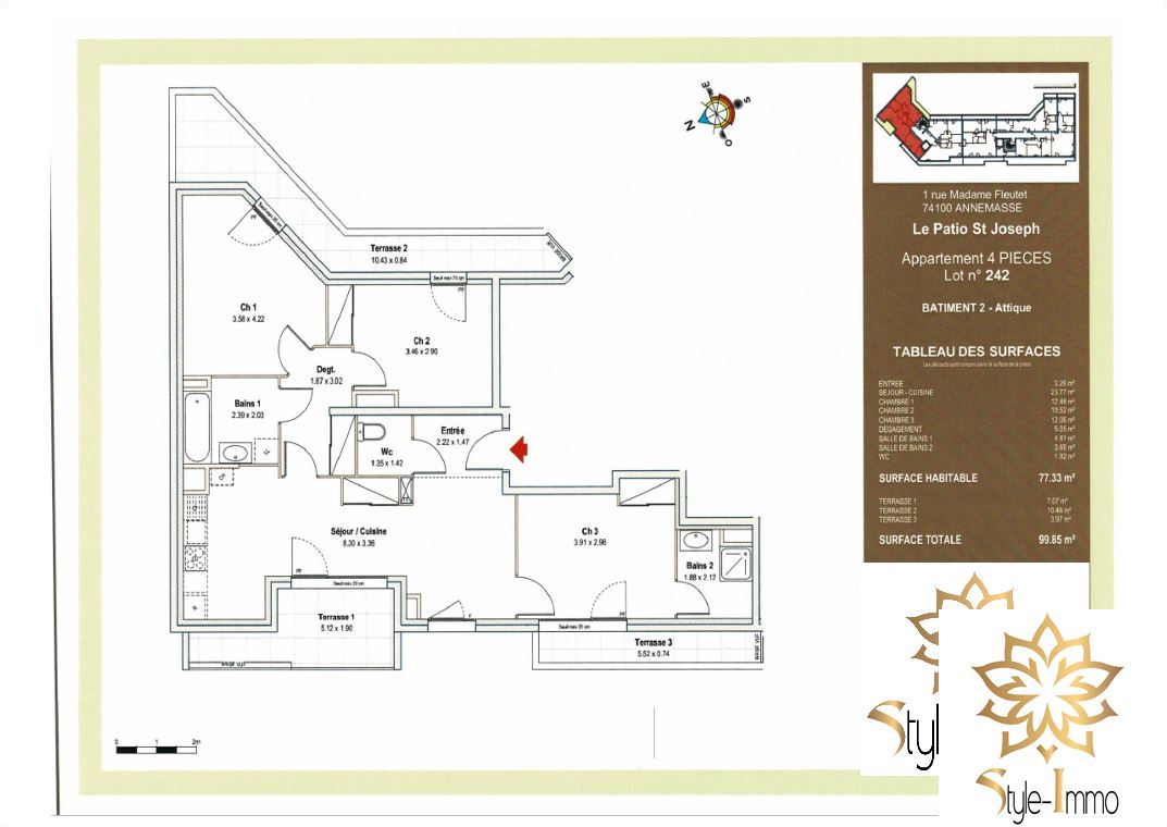 Appartement 4 pièces 77 m² Annemasse