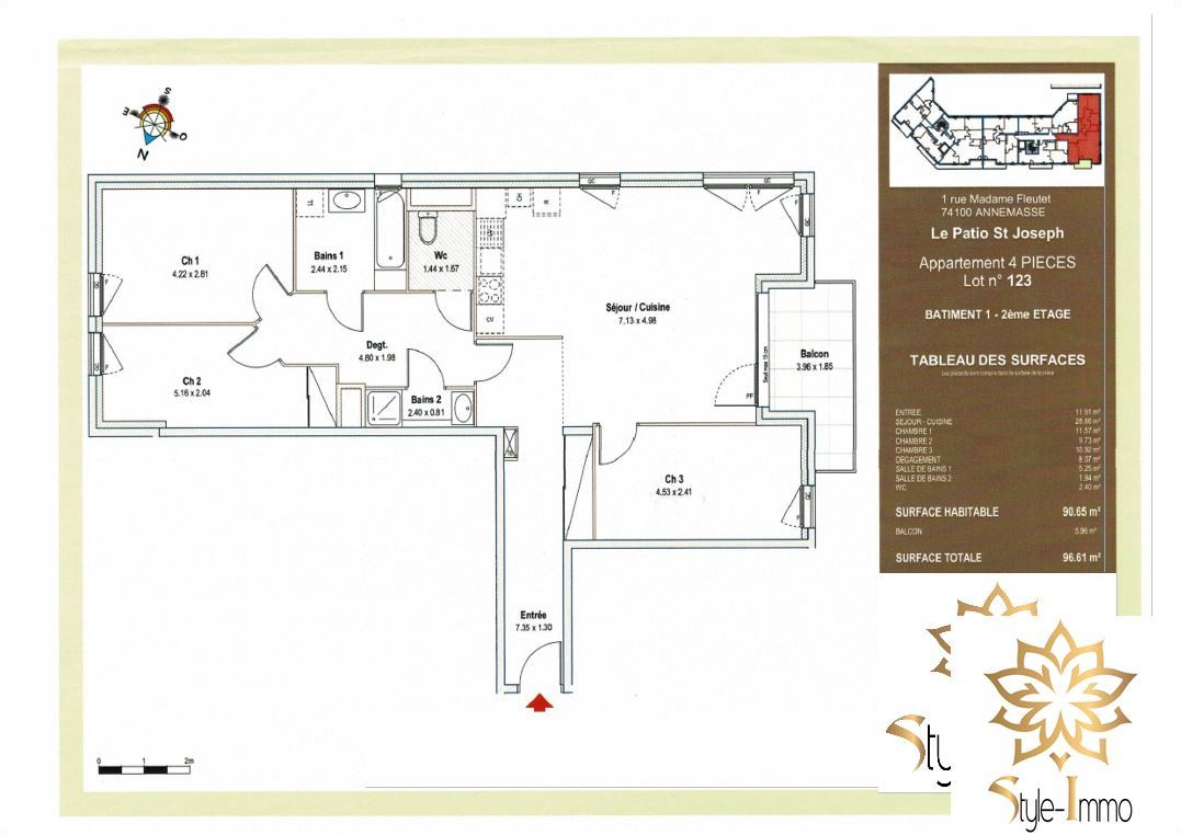 Appartement 4 pièces 90 m² Annemasse