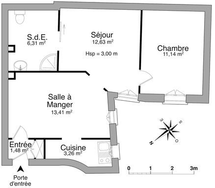 Appartement a louer paris-17e-arrondissement - 3 pièce(s) - 48 m2 - Surfyn