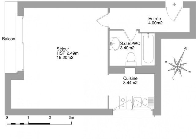 Appartement a louer houilles - 1 pièce(s) - 30 m2 - Surfyn