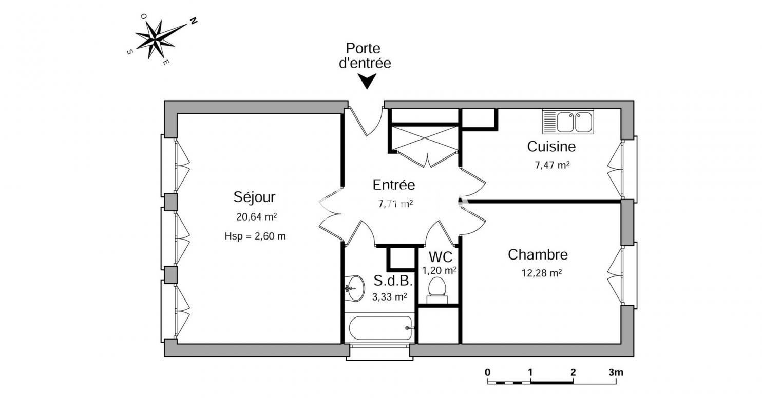Appartement 2 pièces 53 m² Bourg-la-Reine