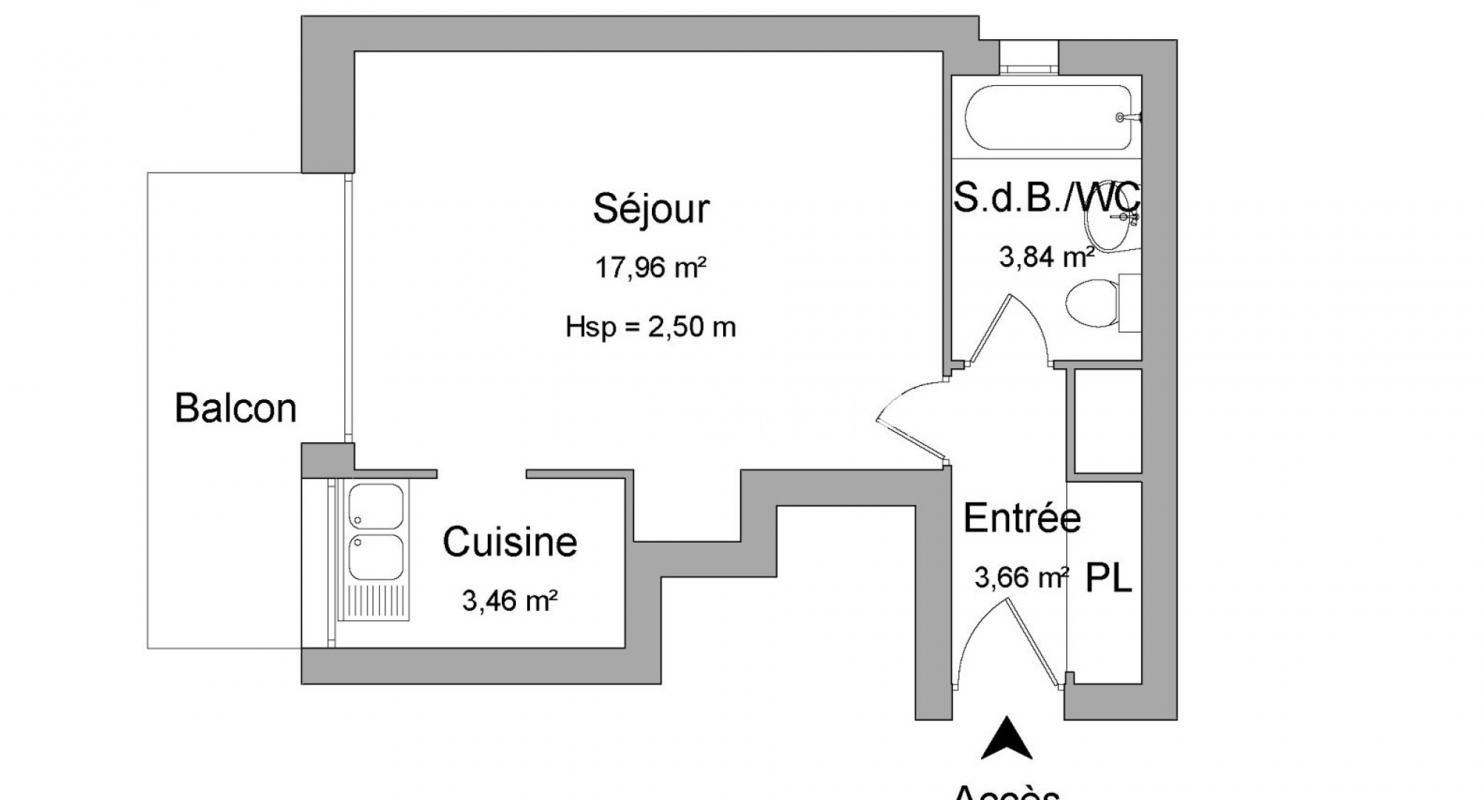 Appartement 1 pièce 28 m²