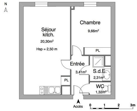 Appartement a louer clichy - 2 pièce(s) - 37 m2 - Surfyn