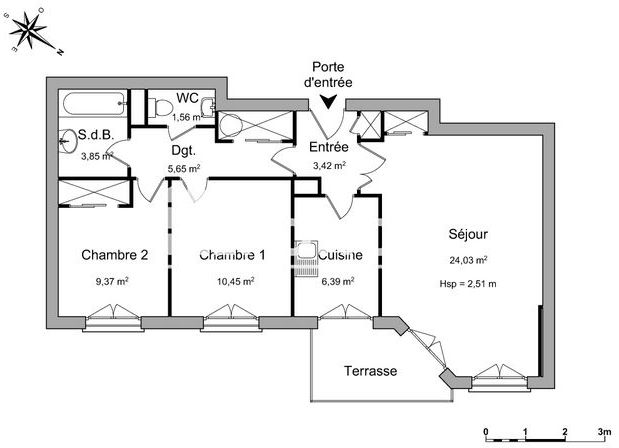 Appartement a louer fontenay-aux-roses - 3 pièce(s) - 64 m2 - Surfyn