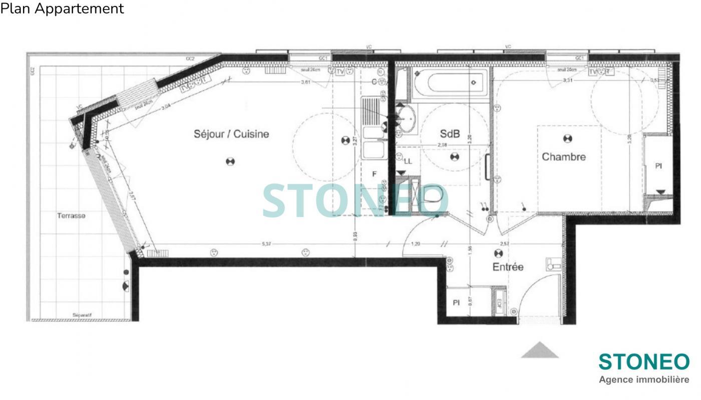 Appartement 2 pièce(s) 49 m²à vendre Boulogne-billancourt