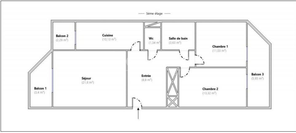 Appartement a louer saint-gratien - 3 pièce(s) - 70 m2 - Surfyn