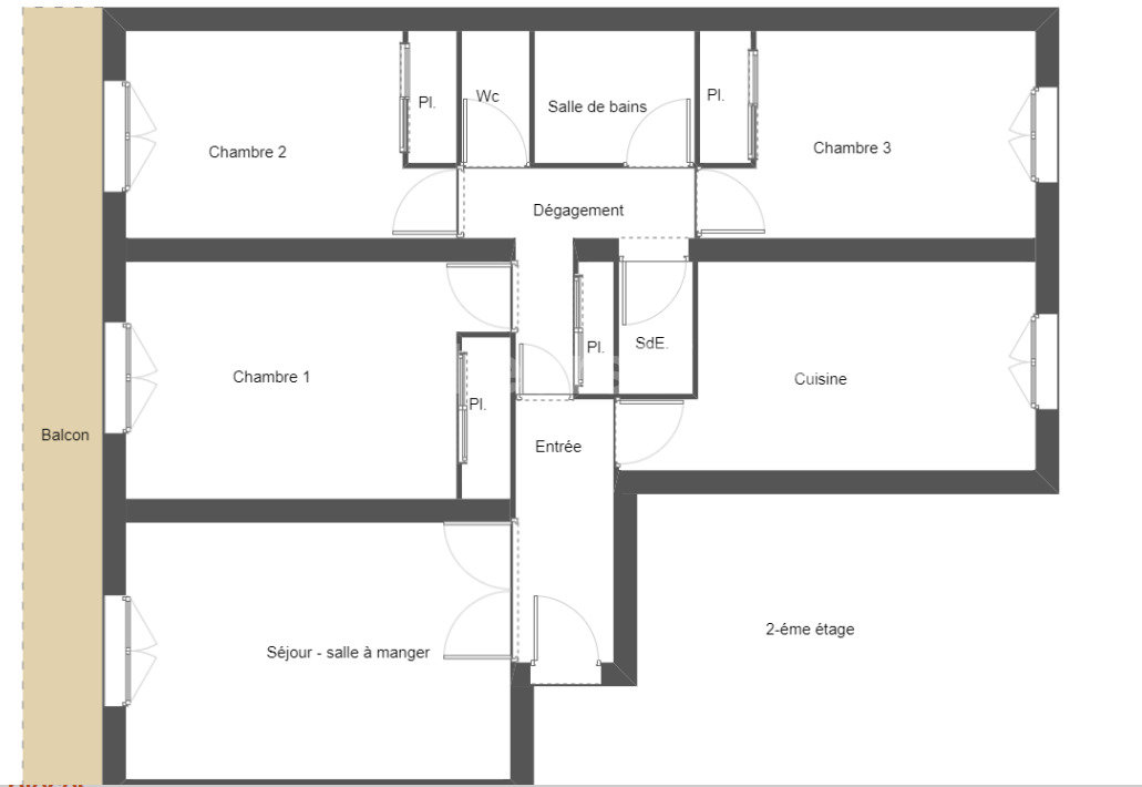 Appartement 4 pièces 76 m² Clichy