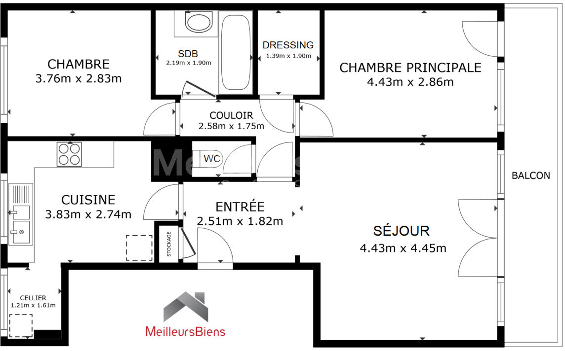 Appartement a louer chatenay-malabry - 3 pièce(s) - 70 m2 - Surfyn