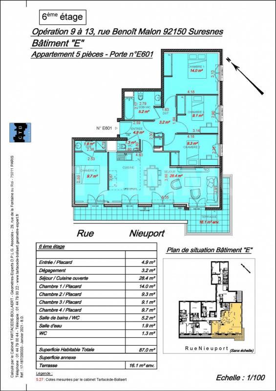 Appartement a louer suresnes - 5 pièce(s) - 87 m2 - Surfyn