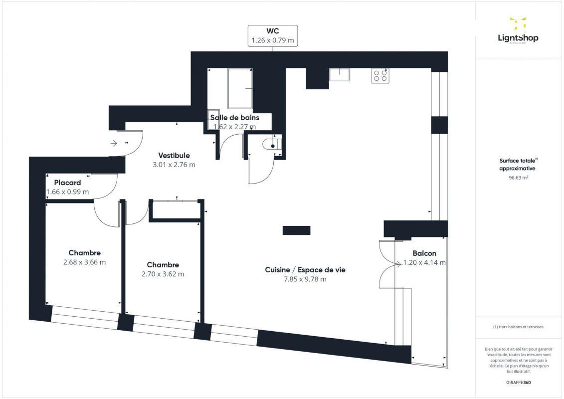 Appartement a louer courbevoie - 1 pièce(s) - 97 m2 - Surfyn