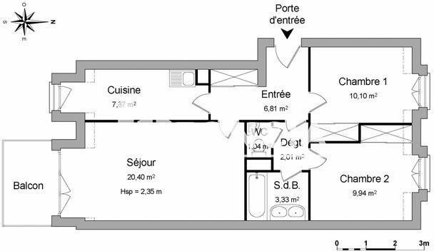 Appartement a louer deuil-la-barre - 3 pièce(s) - 61 m2 - Surfyn