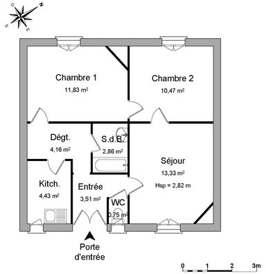 Maison a louer  - 3 pièce(s) - 51 m2 - Surfyn