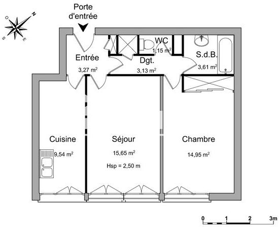 Appartement a louer franconville - 2 pièce(s) - 51 m2 - Surfyn