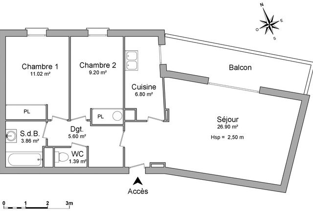 Appartement a louer montigny-les-cormeilles - 3 pièce(s) - 64 m2 - Surfyn