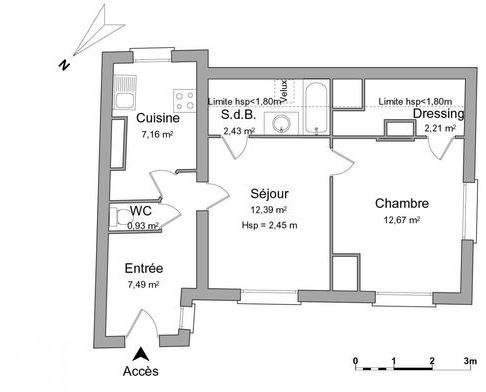 Appartement a louer pontoise - 2 pièce(s) - 45 m2 - Surfyn