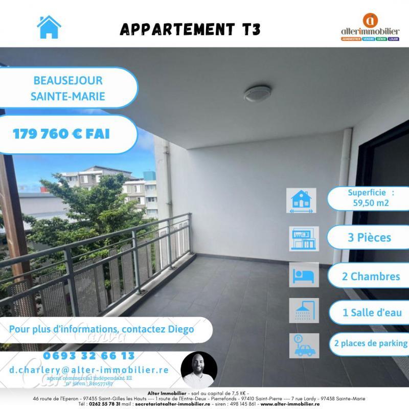 Appartement 3 pièces 59 m² Sainte-Marie