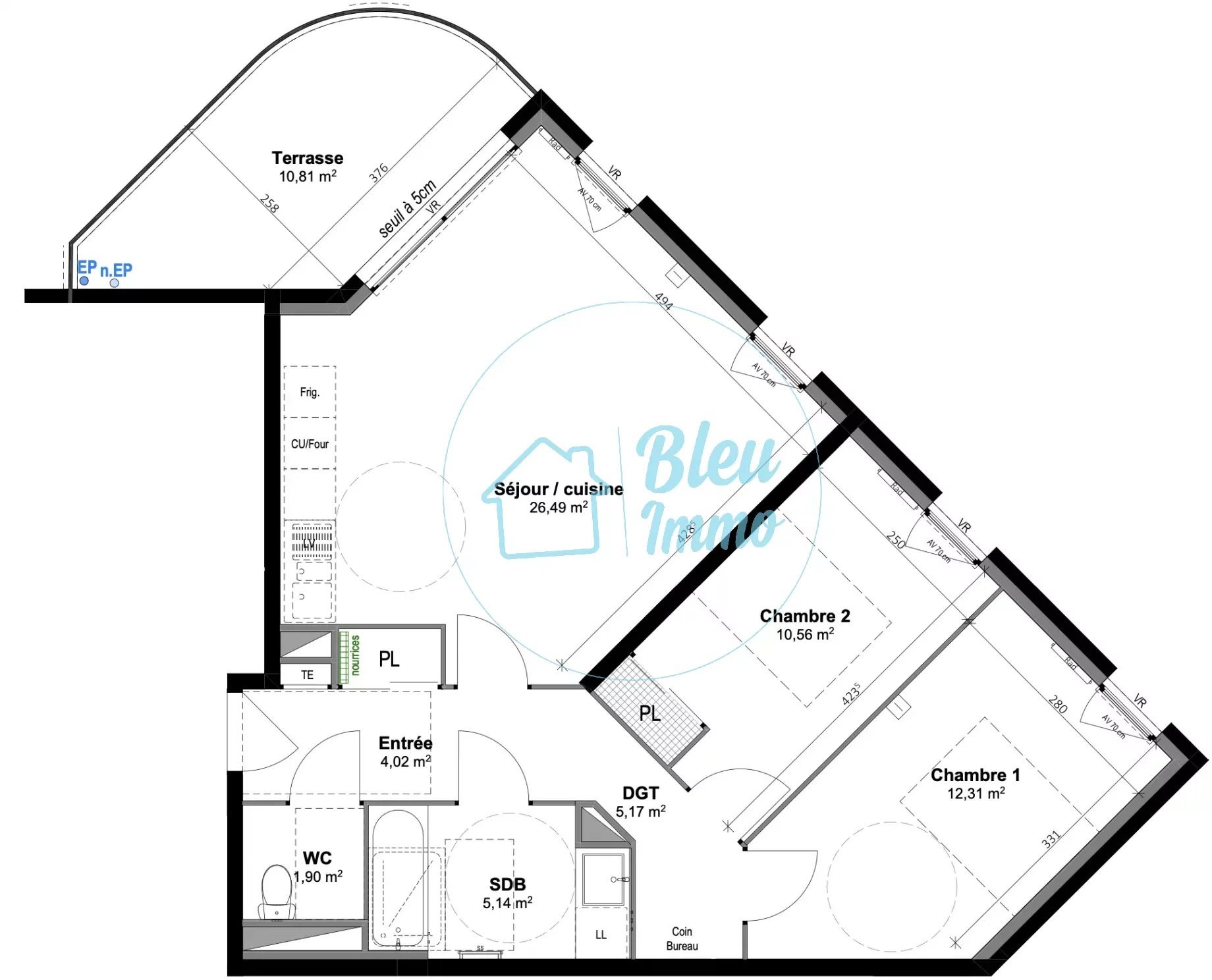 Appartement 3 pièces 66 m² saint-clement-de-riviere