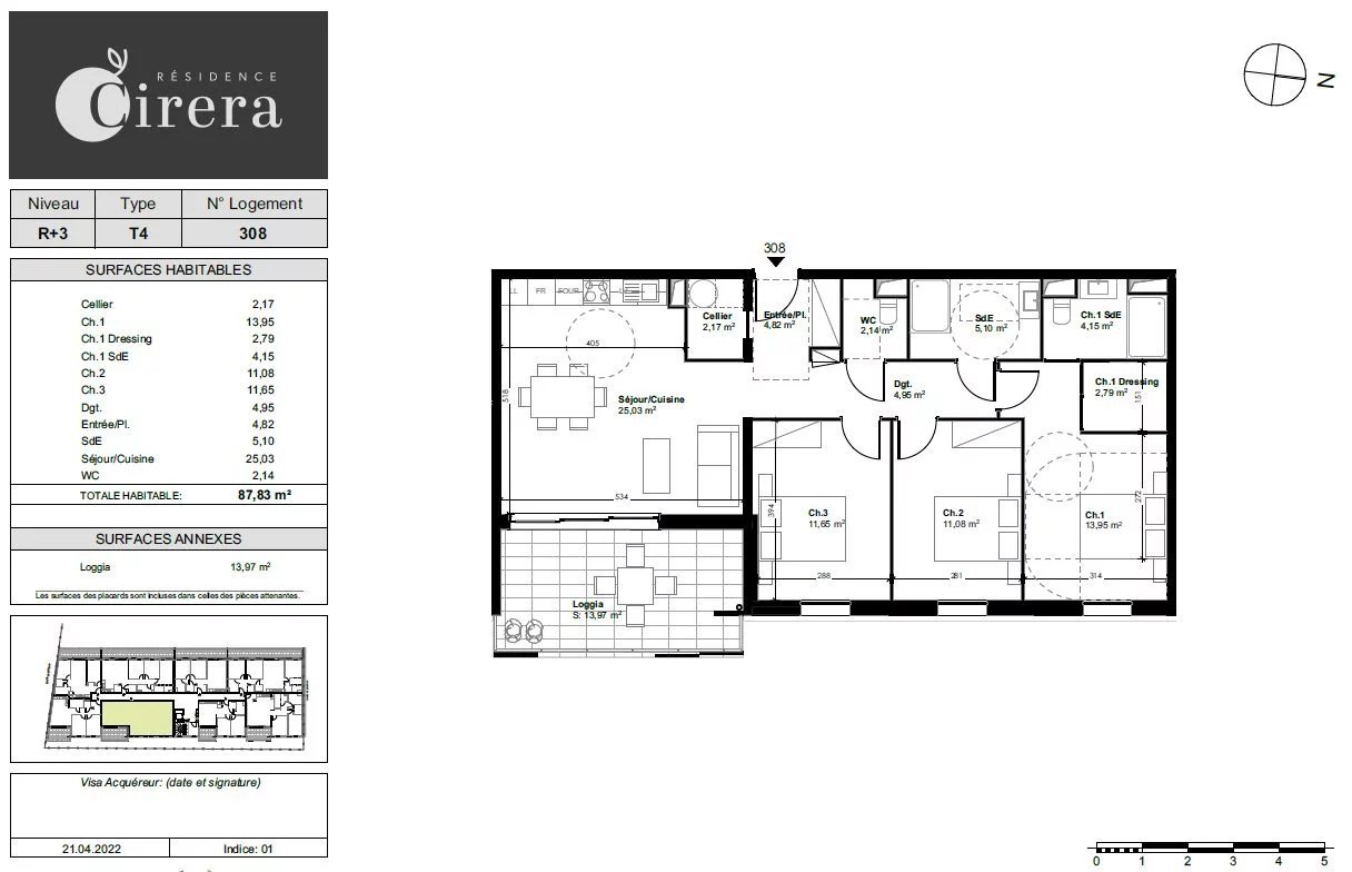 Appartement 4 pièces 88 m² ceret