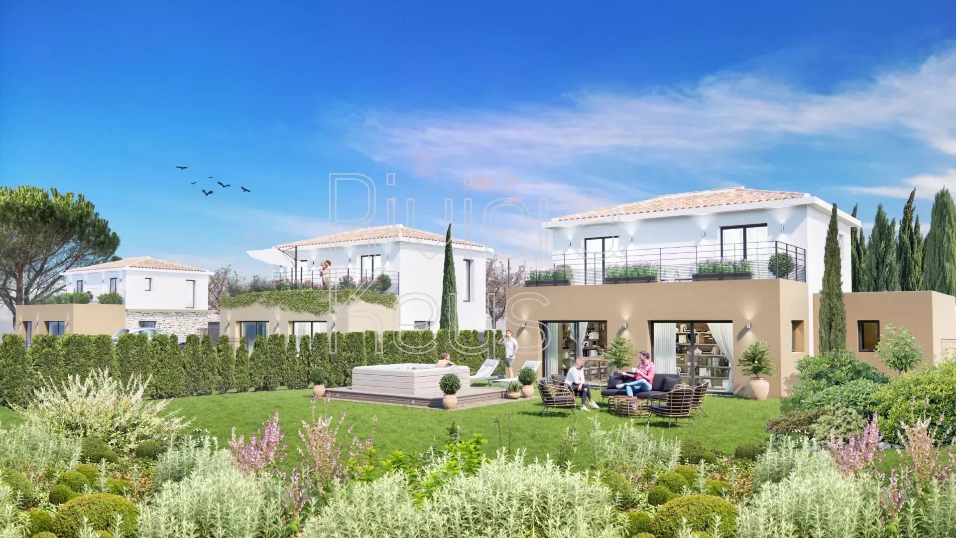 Programme neuf de 6 villas individuelles, calme, jardin clos, à Puget-sur-Argens (4 pièces, 111 à 117 m²)