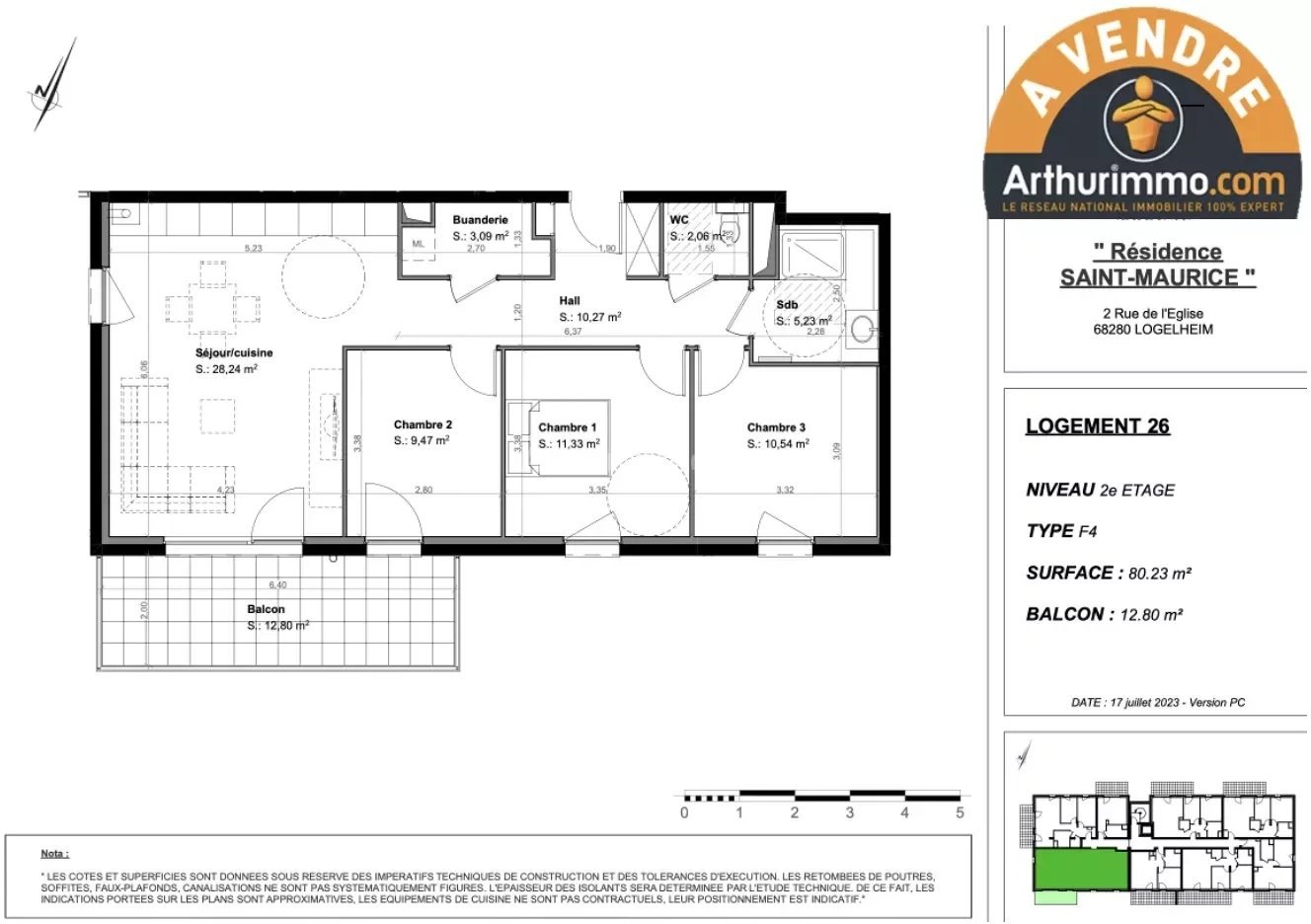 Appartement 4 pièces 80 m² Sainte-Croix-en-Plaine