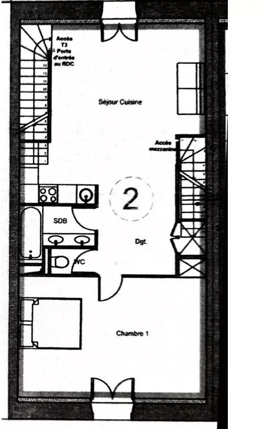 Appartement 1 pièce 57 m²