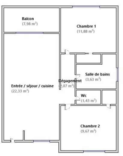 Appartement 3 pièces 51 m² Frontignan