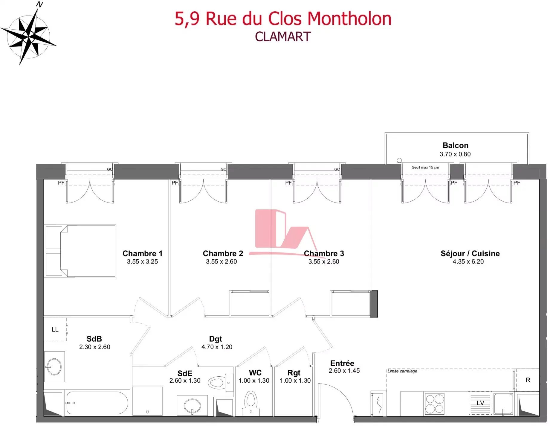 Appartement 4 pièces 73 m² Issy-les-Moulineaux