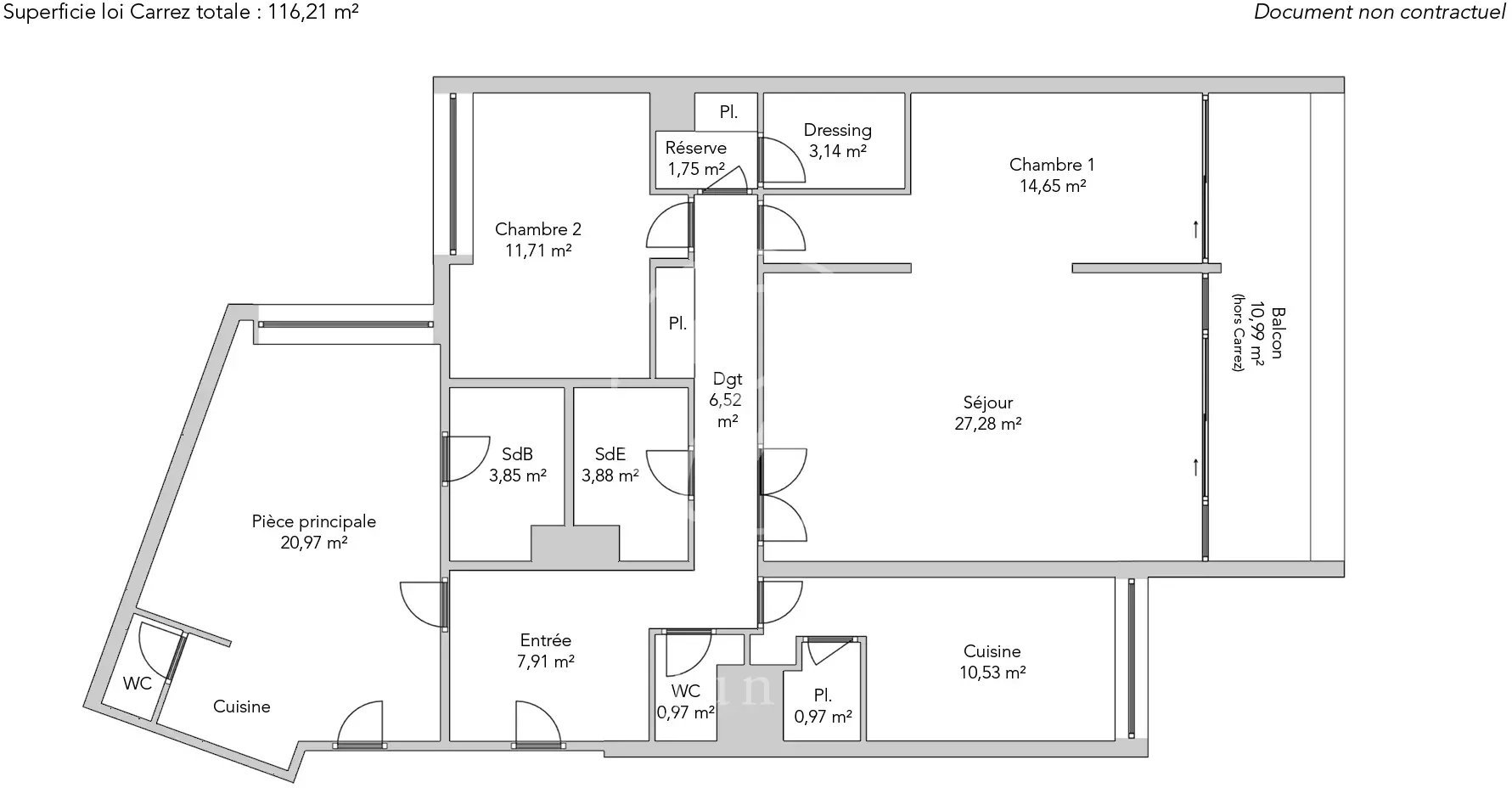 Appartement a vendre  - 4 pièce(s) - 116.21 m2 - Surfyn
