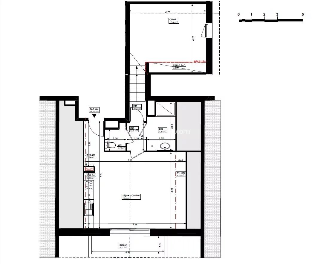 Appartement 2 pièces 56 m² Sciez