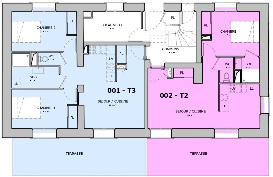 Appartement 1 pièce 64 m²