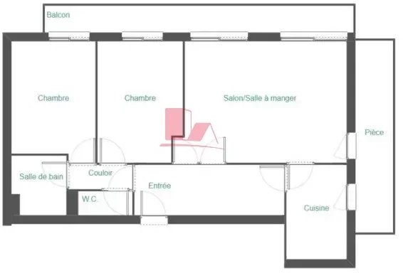 Appartement a vendre  - 3 pièce(s) - 65.09 m2 - Surfyn