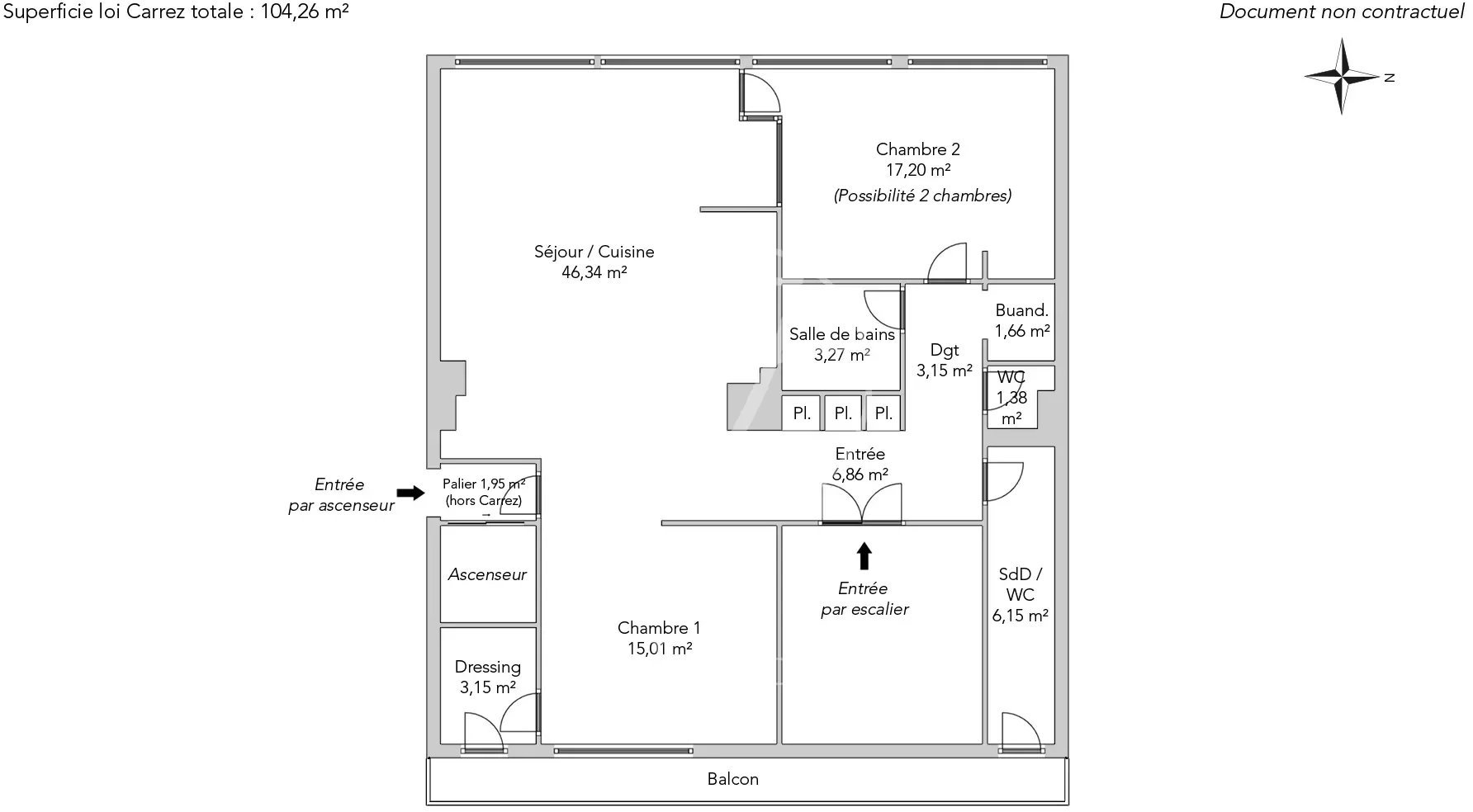 Appartement a vendre  - 4 pièce(s) - 104.21 m2 - Surfyn