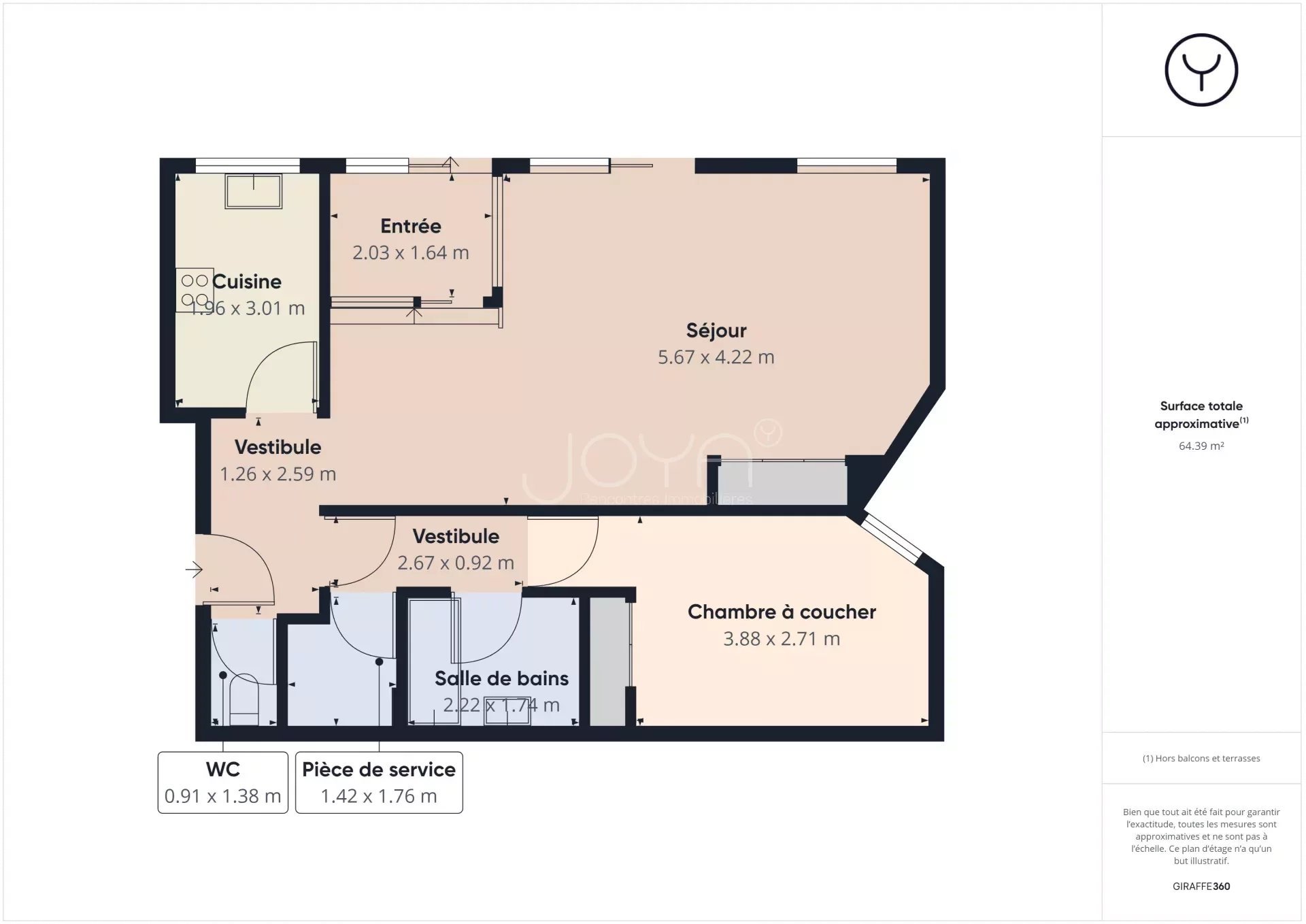 Appartement 3 pièces 59 m² Levallois-Perret