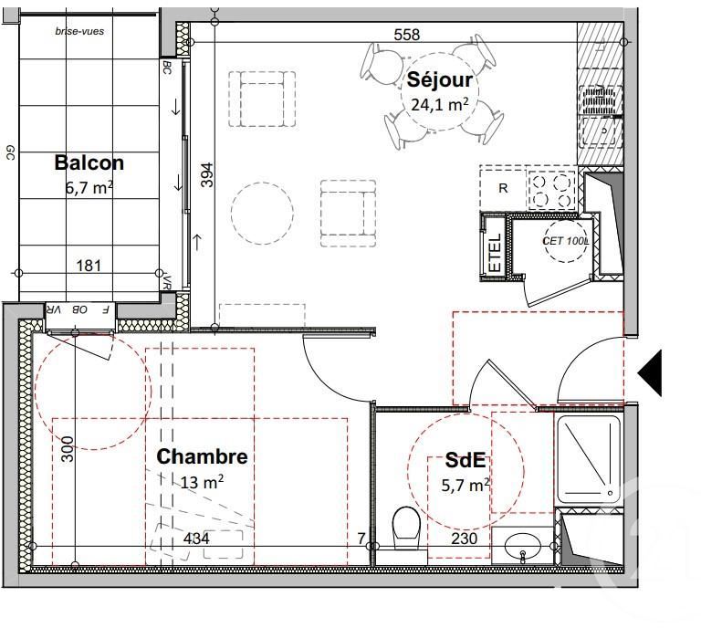 Appartement 2 pièces 43 m² Saint-Gilles-Croix-de-Vie