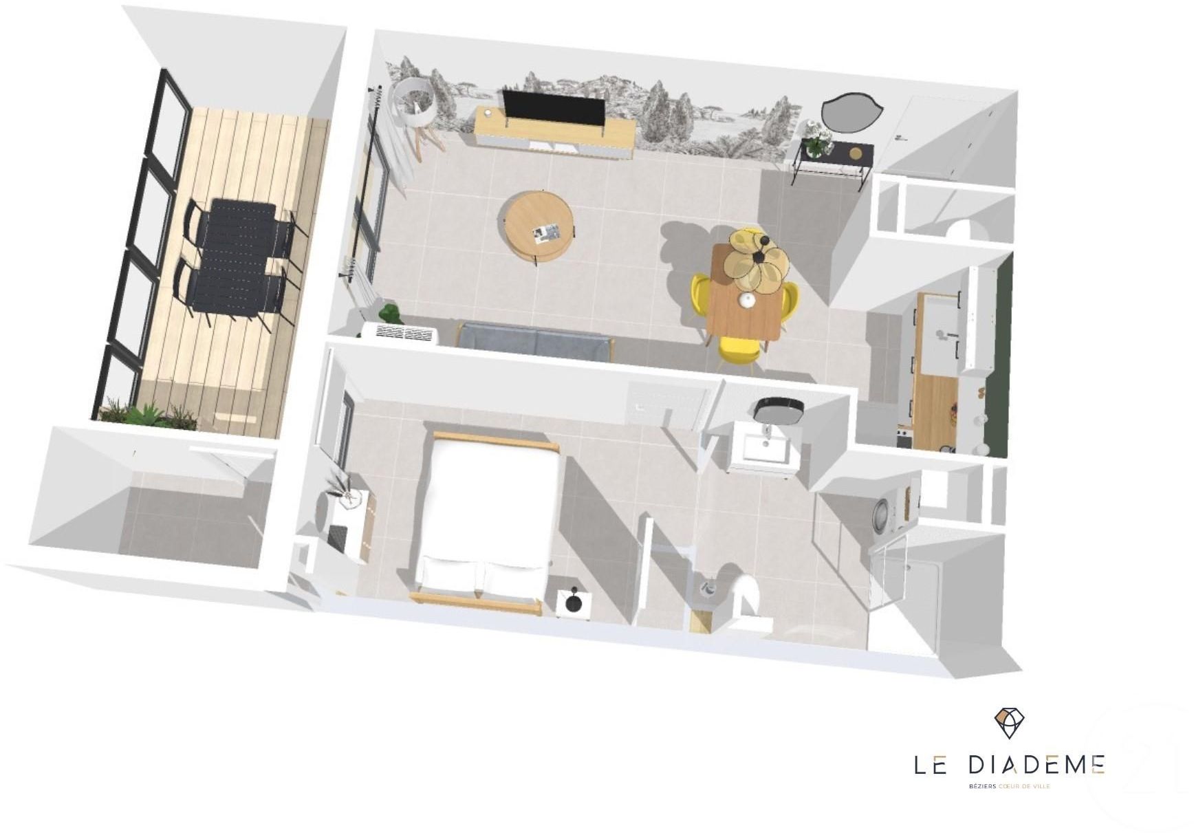 Appartement 2 pièces 44 m² Montblanc
