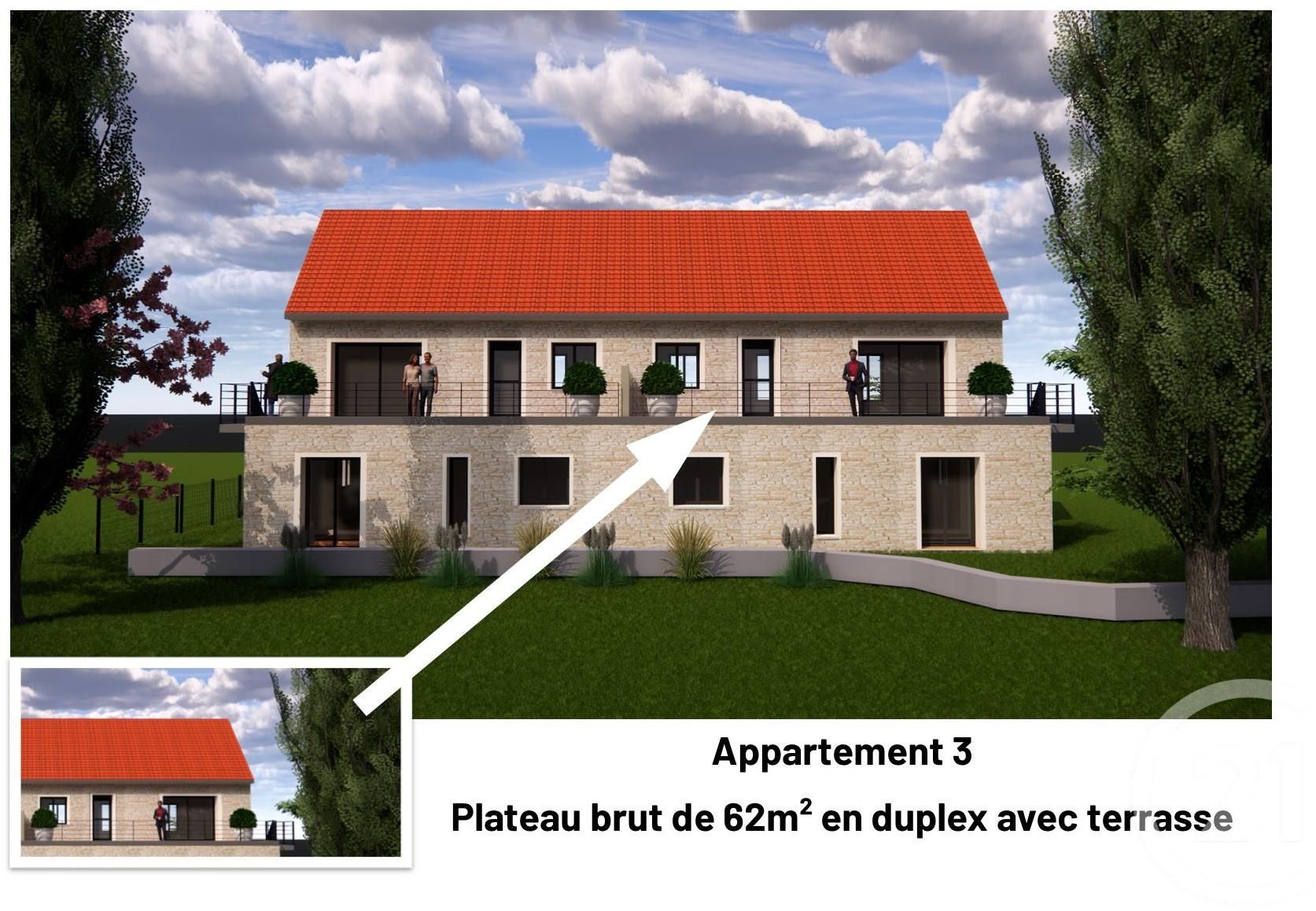 Appartement 2 pièces 62 m²