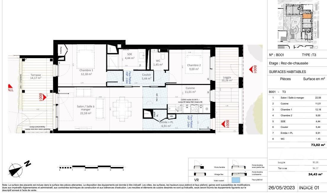 Appartement 3 pièces 73 m² Olivet