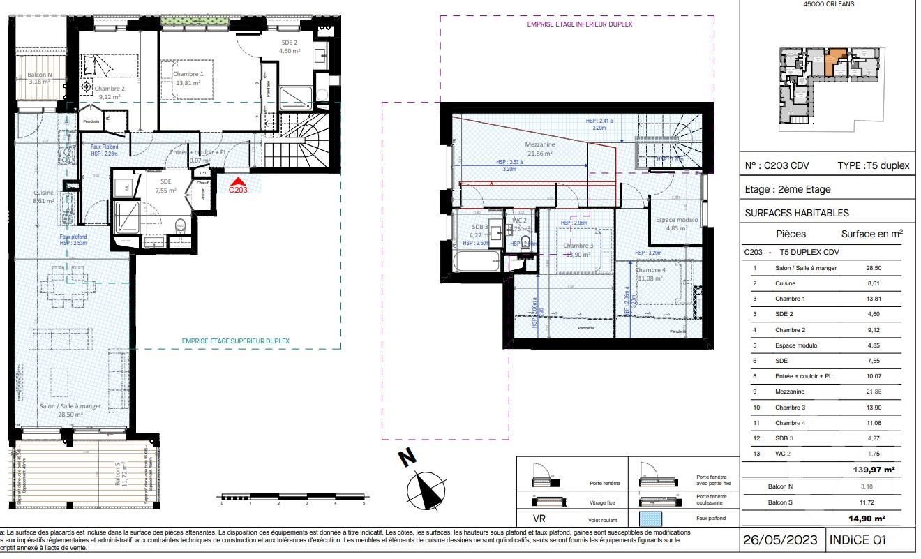 Appartement 5 pièces 140 m² Olivet