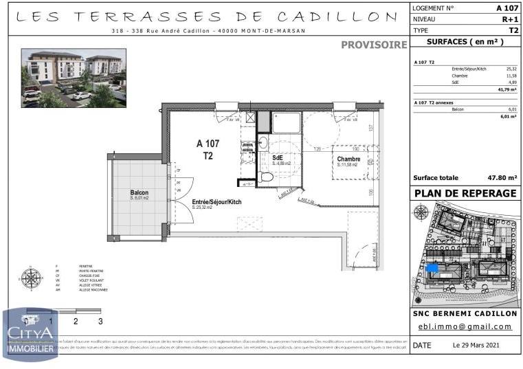 Appartement 2 pièces 42 m² Mont-de-Marsan