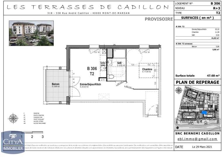 Appartement 2 pièces 42 m² Mont-de-Marsan