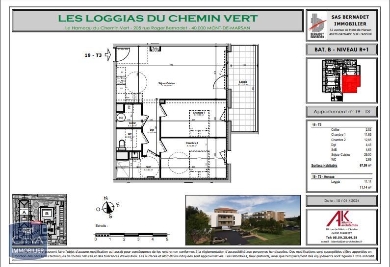 Appartement 3 pièces 68 m² Mont-de-Marsan
