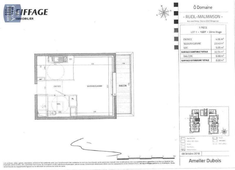 Appartement 1 pièce(s) 32.54 m²à louer Rueil-malmaison