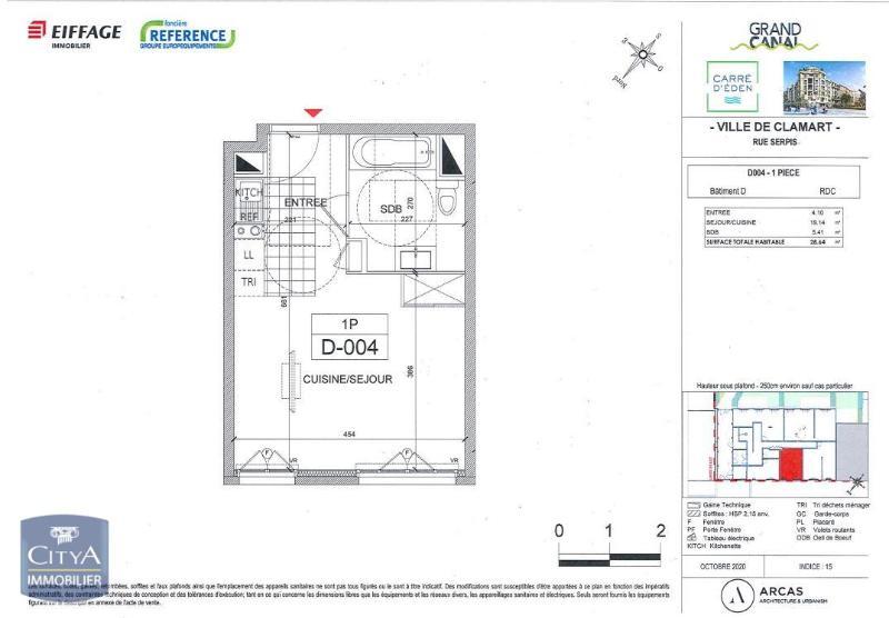 Appartement a louer clamart - 1 pièce(s) - 28.64 m2 - Surfyn
